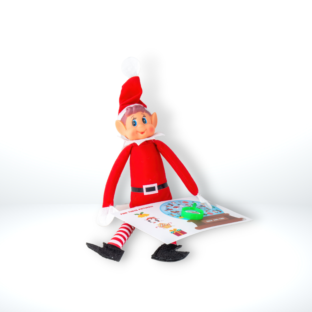 Elf Antics Kit for Christmas, available in 12-day and 24-day options with bonus days, featuring pre-planned elf scenes, activities like movie night, elf car wash, and balloon animals, perfect for holiday fun.