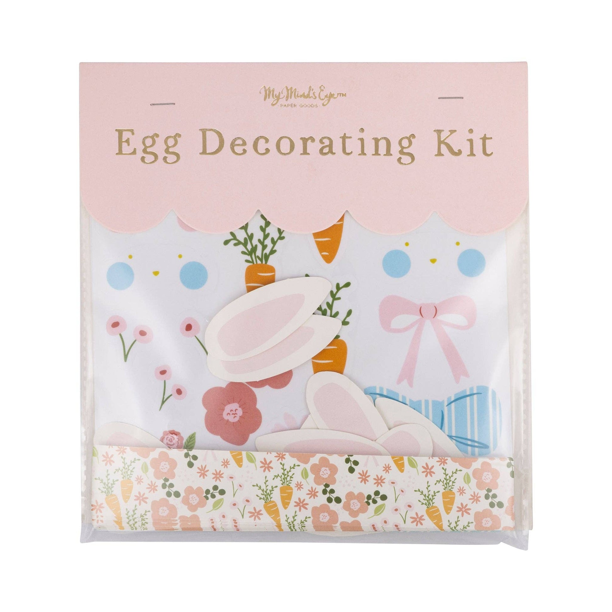 Egg Decorating Kit – 2 sticker sheets, 24 ears, 12 egg stands, fun for all ages, perfect for Easter egg hunts.