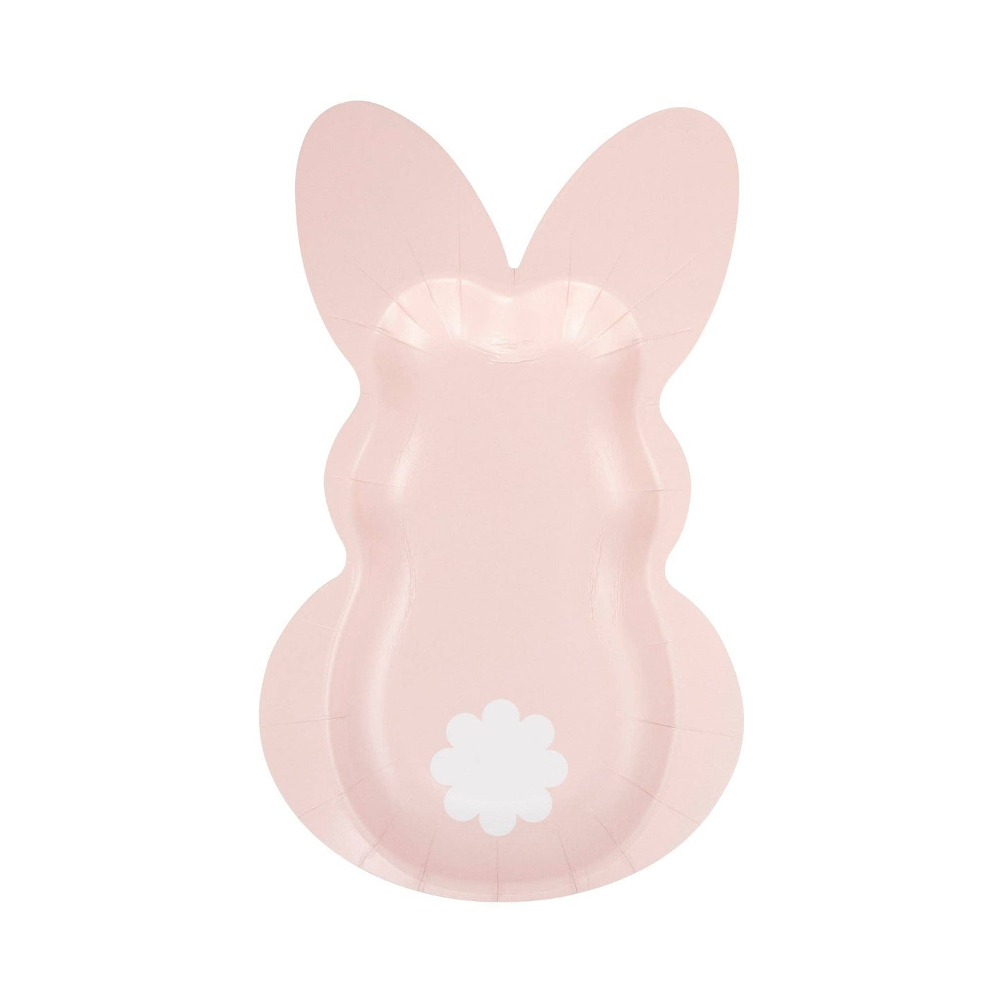 Set of 8 Pastel Bunny Plates – 5.5"x9", shaped with 4 designs, perfect for Easter treats and table decor.