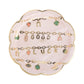 Set of 8 Gold Luck Scallop Plates – 10"x10", scalloped with gold foil, perfect for St. Patrick's Day celebrations.