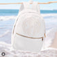 Mint Eyelet Love You small backpack for toddlers & fashion-forward girls, fits iPad, washable.