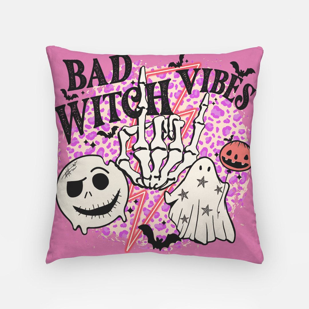 “Bad Witch Vibes” 🎃 Halloween Pillow