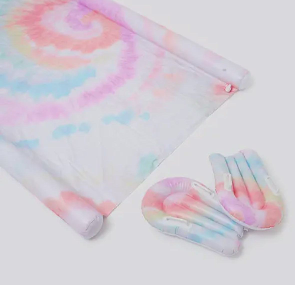 Colorful Tie Dye Slip, Slide, and Body Board Set designed for water fun in the sun, featuring easy hose connections and a repair patch for durability.