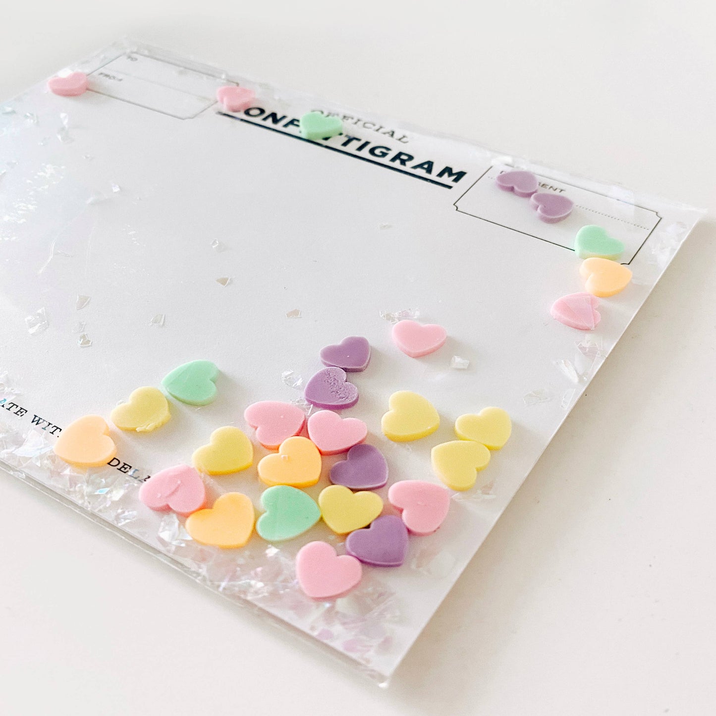 Confettigram: Send a sweet, love-filled telegram with hand-mixed confetti shaped like classic sweethearts candies. Fun, unique, and perfect for Valentine's Day!