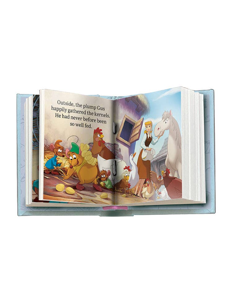 Disney's Cinderella: Tiny Storybook featuring classic art and imagery from the animated film, offering a miniature retelling of the timeless fairy tale. A collector's item for Disney fans.