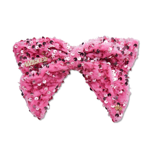 Lele Sadoughi x Wicked pink velvet barrette, pink sequins, 14k gold logo, 20th anniversary gift.