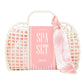 Pinch Provisions Super Spa Set in ivory jelly tote with 8 deluxe spa essentials for ultimate relaxation.