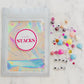 Mama and Mini bead kit for creating two bracelets or necklaces, one for you and one for your BFF. Includes a variety of beads and clear string. Made by women-owned business, small STACKS. Warning: contains small parts, suitable for kids' craft activities