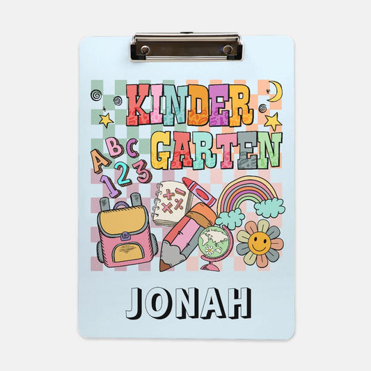 “Kindergarten Vibes” 📋 Personalized Clip Board