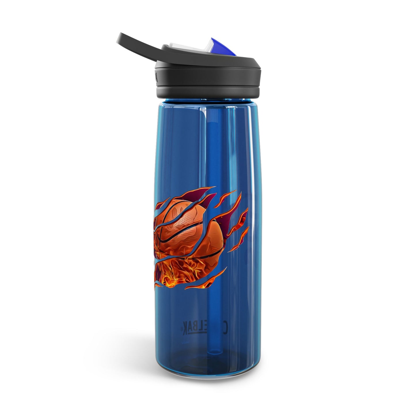 Custom water bottle designed for boys, featuring a 20oz Camelbak Eddy model. Personalizable with names, monograms, or team names, this durable BPA-free Tritan™ bottle is perfect for student athletes and sports fans. It includes a leakproof screw-on lid with a spill-proof straw and is resistant to stains and odors. Ideal for basketball, soccer, baseball, or tennis enthusiasts, this personalized drinkware makes a great gift for coaches, trainers, and team moms. Perfect for practice, gym workouts, and school e