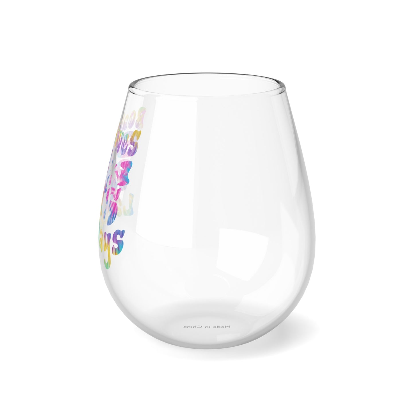 “Boat Waves Sun Rays Lake Days” 🍷 Stemless Wine Glass, 11.75oz