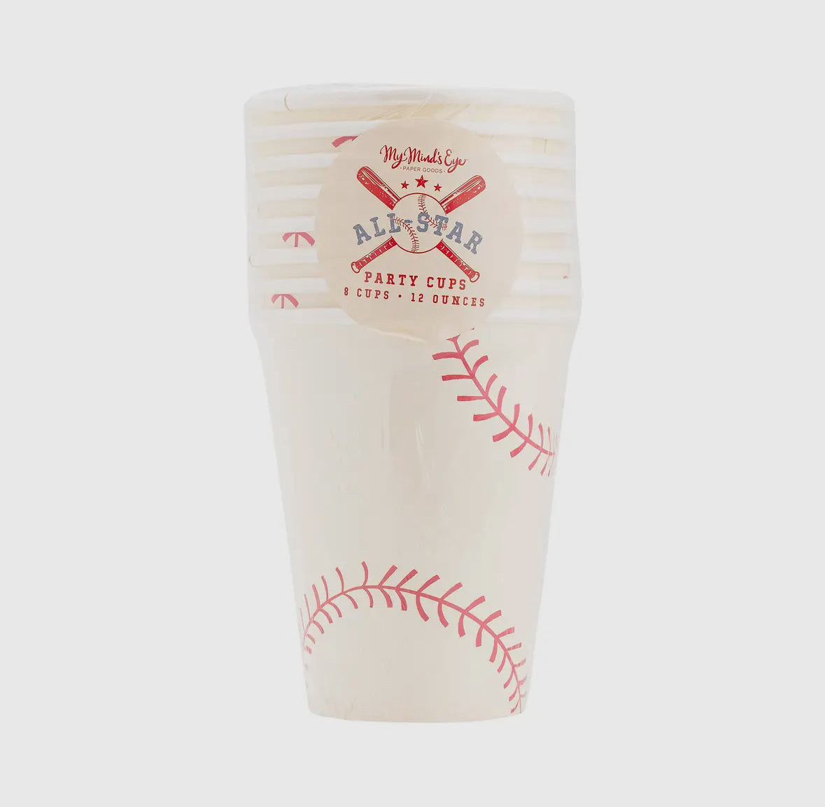 Set of 8 Baseball Paper Cups, 12oz each, perfect for baseball-themed parties or events. Featuring fun designs, these disposable cups add a sporty touch to any celebration. Ideal for sports fans and kids' birthday parties.