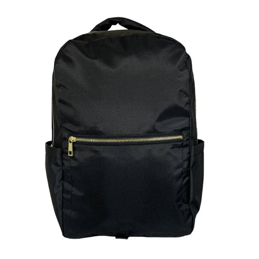 Modern nylon backpack, padded laptop sleeve, zippered pockets, washable, unisex, stylish for all ages.