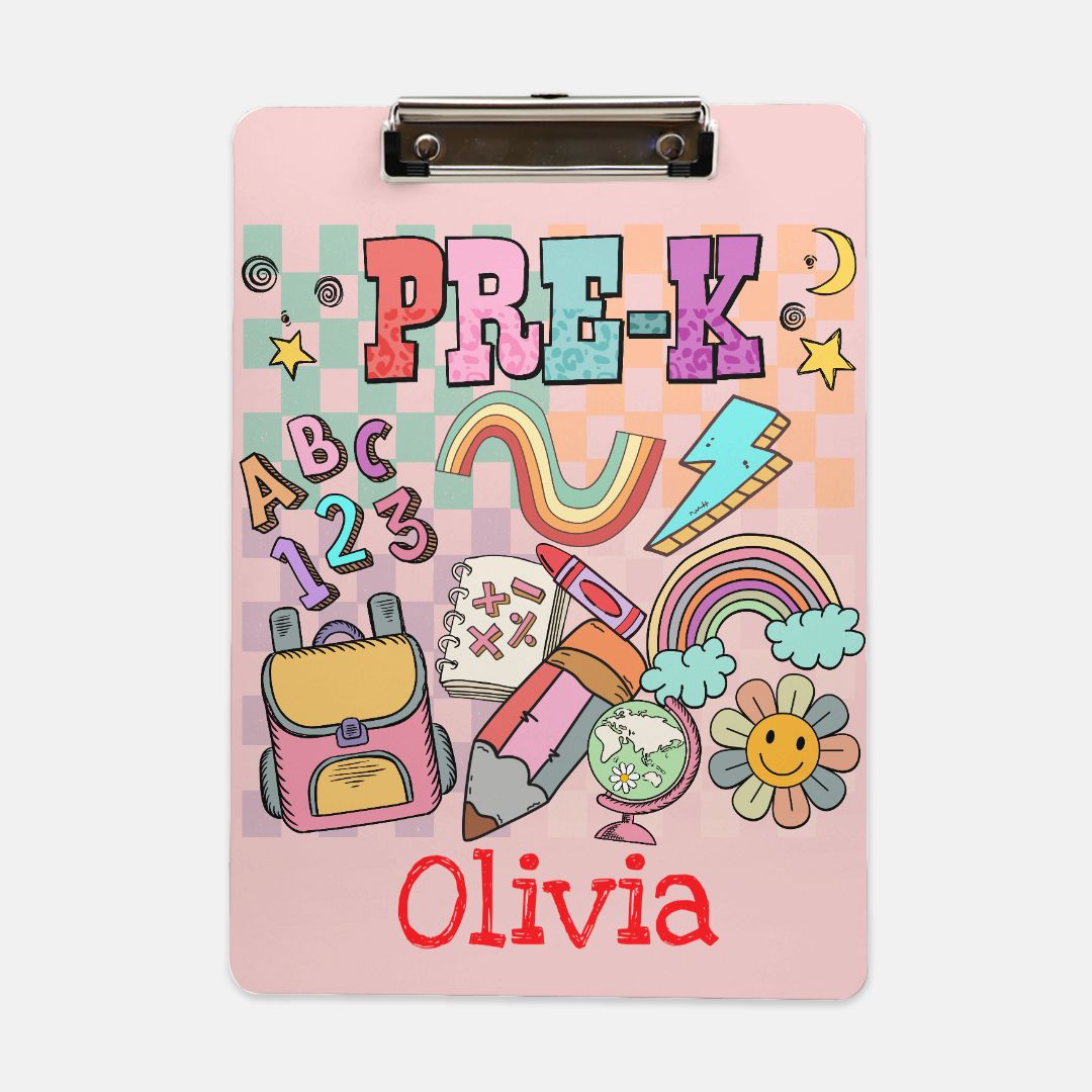 “Pre-K Vibes” 📋 Personalized Clipboard