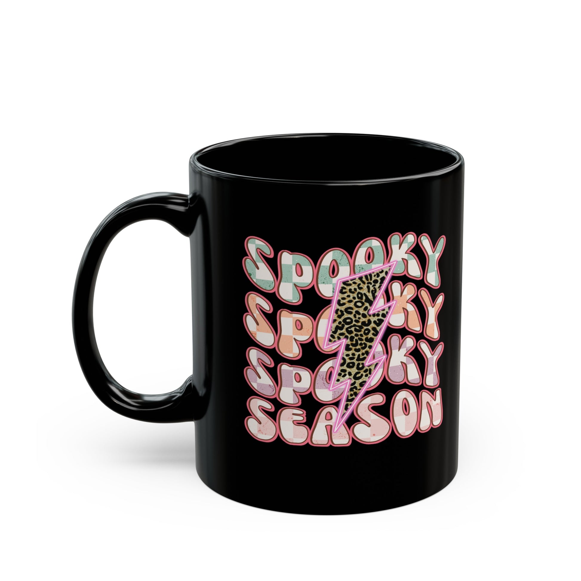 Festive ceramic coffee cup with a playful design, ideal for autumn gifts, teacher appreciation, and Halloween parties. Enjoy your favorite drinks with a touch of spooky flair.