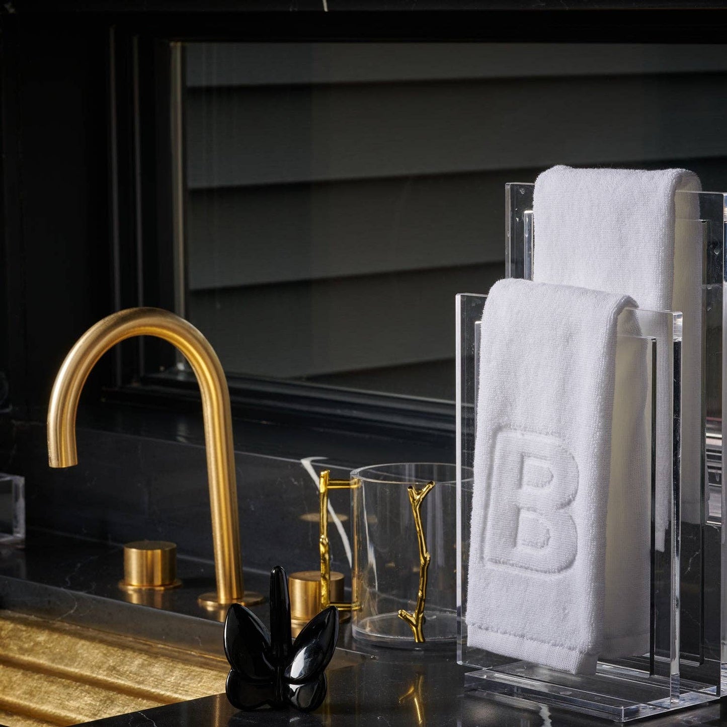 Elegant cotton finger towels with embossed initials, perfect for any room, gift-ready.