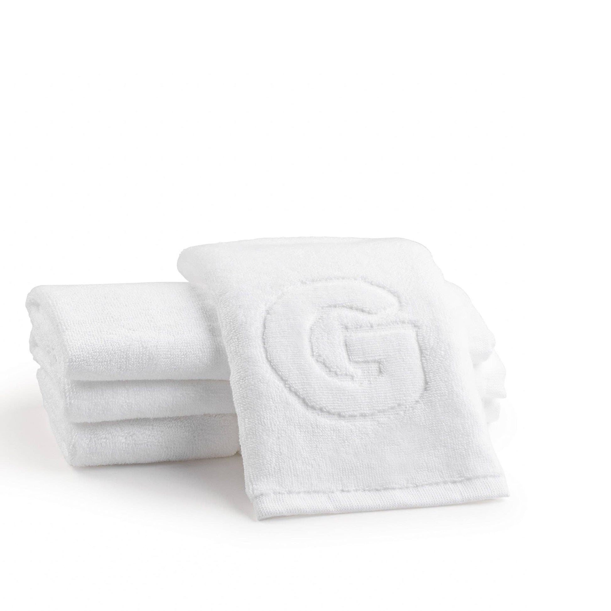 Elegant cotton finger towels with embossed initials, perfect for any room, gift-ready.