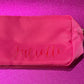 Personalized cosmetic pouch with zipper, featuring custom name, initials, or trendy icons. Lightweight and durable, available in neon or neutral colors with gold zippers. Size: 10" long x 5" wide x 3" deep. Perfect for summer slumber parties, travel, school, or as a makeup organizer. Great gift for girls, bridesmaids, or team members.