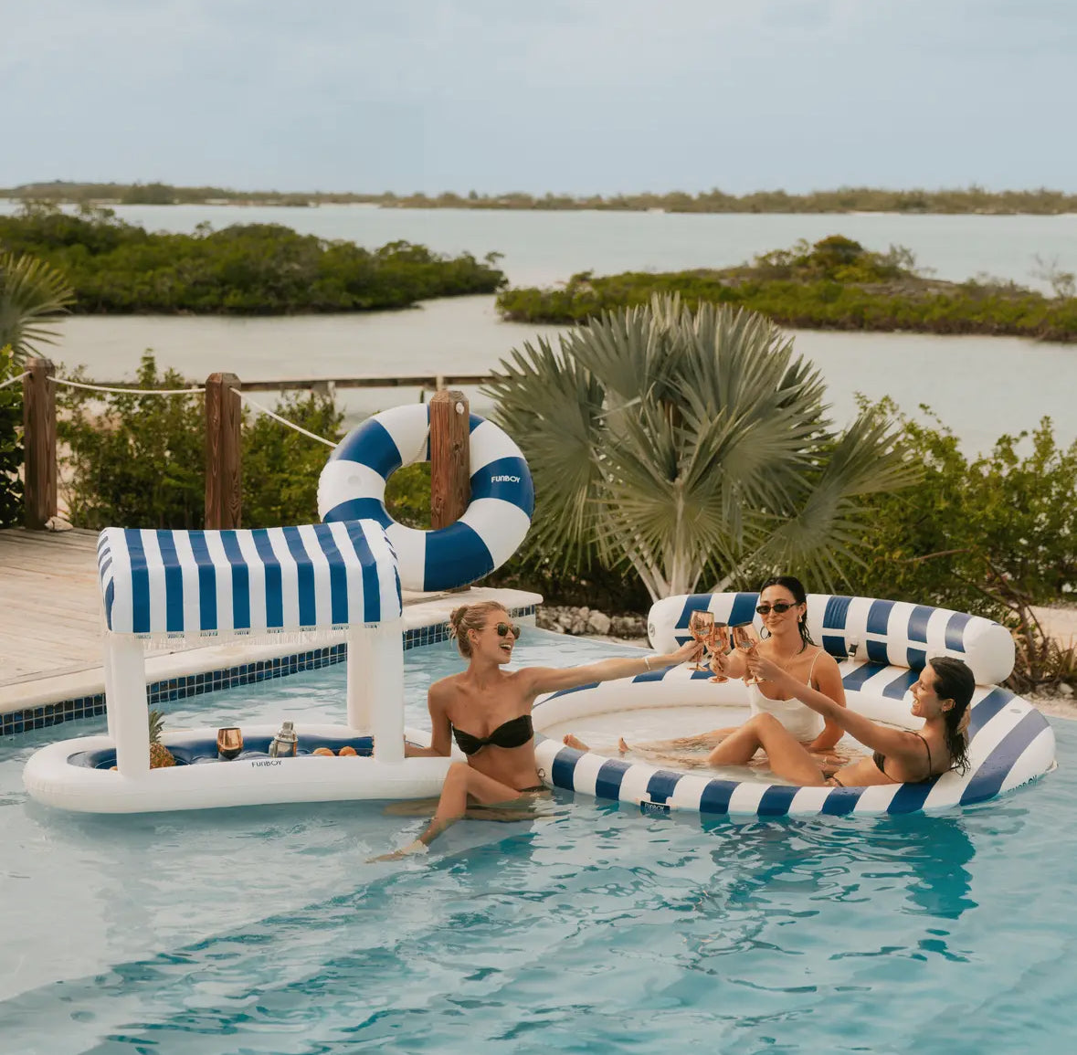 “Setting the Bar High” ☀️Navy Floating Cabana Bar