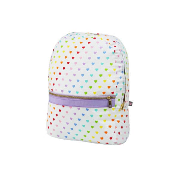 Tiny Hearts small backpack for toddlers & fashionistas. Fits iPad, makeup, and credit cards. Washable.