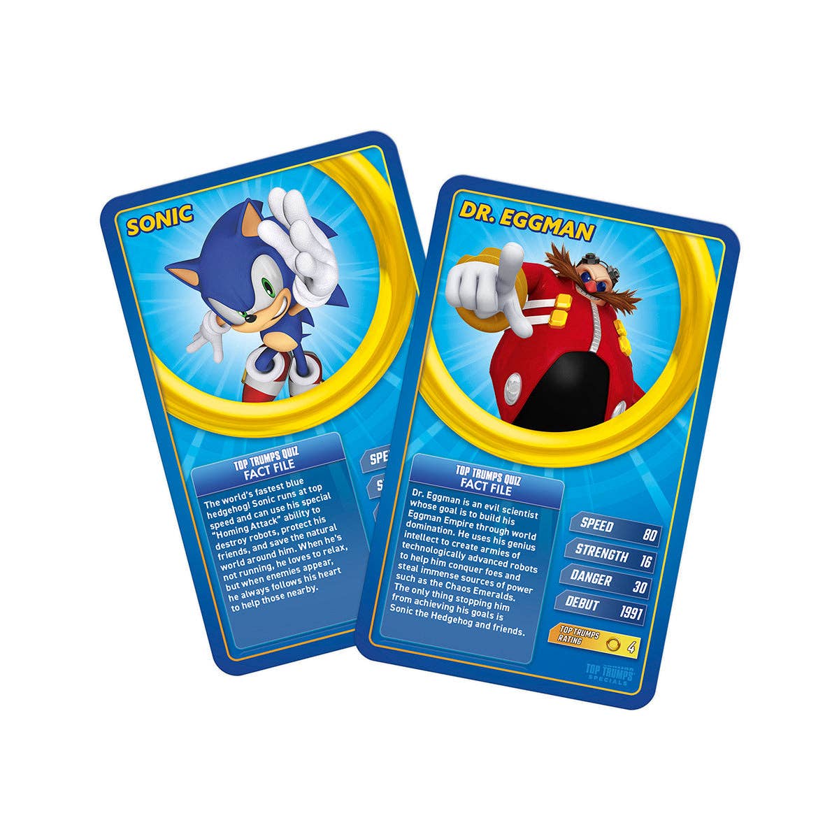 Sonic the Hedgehog Top Trumps: Fast-paced card game featuring Sonic characters, perfect for family fun and travel!