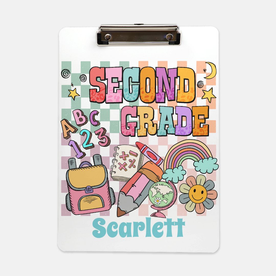 “Second Grade Vibes” 📋 Personalized Clipboard