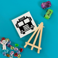 Custom canvas party favors with DIY painting kits for kids, including a canvas, wooden easel, paint set, and paintbrush, perfect for creative activities at any celebration."