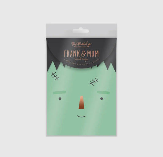 “Frank and Mum” 👻 Frankenstein and Mummy Shaped Treat Bags (Set of 8 Assorted)