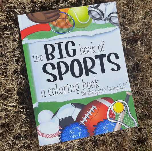 Sports coloring book for kids, measuring 8.5 x 11 inches with 200 pages. Perfect for sports enthusiasts aged 1-8, featuring fun and exciting coloring pages that reflect the joy of being an athlete.