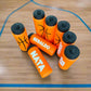 Custom sports water bottles for basketball, personalized with names. Features durable HDPE material, leak-proof pull-top cap, 20 oz capacity, and slim design. Ideal for sports events, school, and gifts. Available in custom colors and fonts.