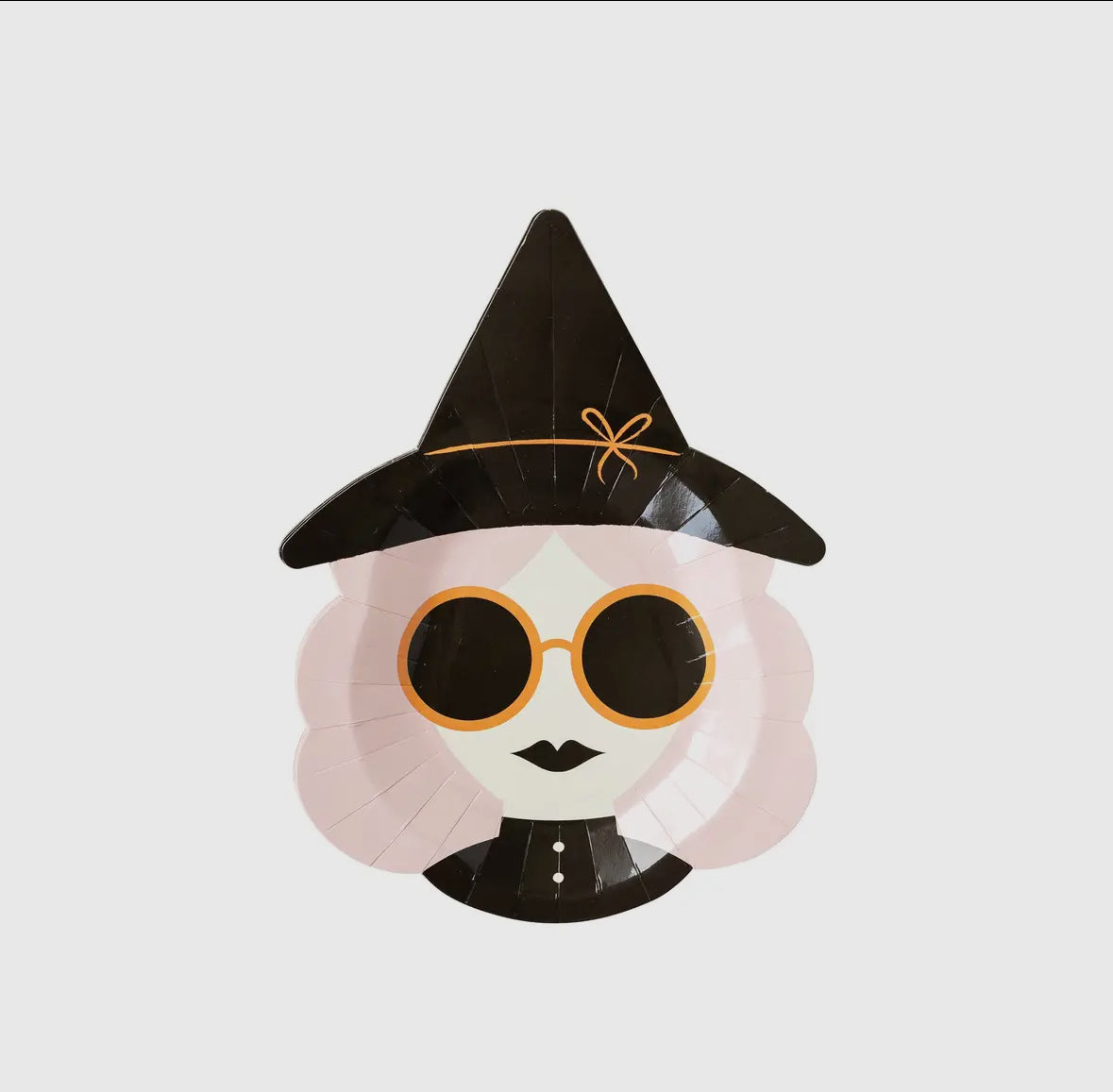 “Hey Pumpkin” 🧙Retro Witch Shaped Plates (Set of 8)