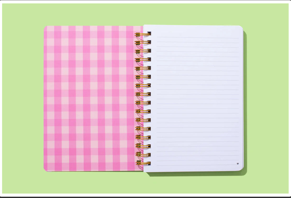 6.5" x 8.5" "Best Mom Ever" notebook with 200 lined pages, gold spiral binding, and a hot pink raised imprint on the hard cover. Perfect gift for moms, featuring perforated pages for easy tearing.