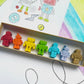 Eco-friendly Robot Crayons made from recycled and upcycled materials, packaged in a stylish box. Great for parties, classrooms, or as unique gifts.