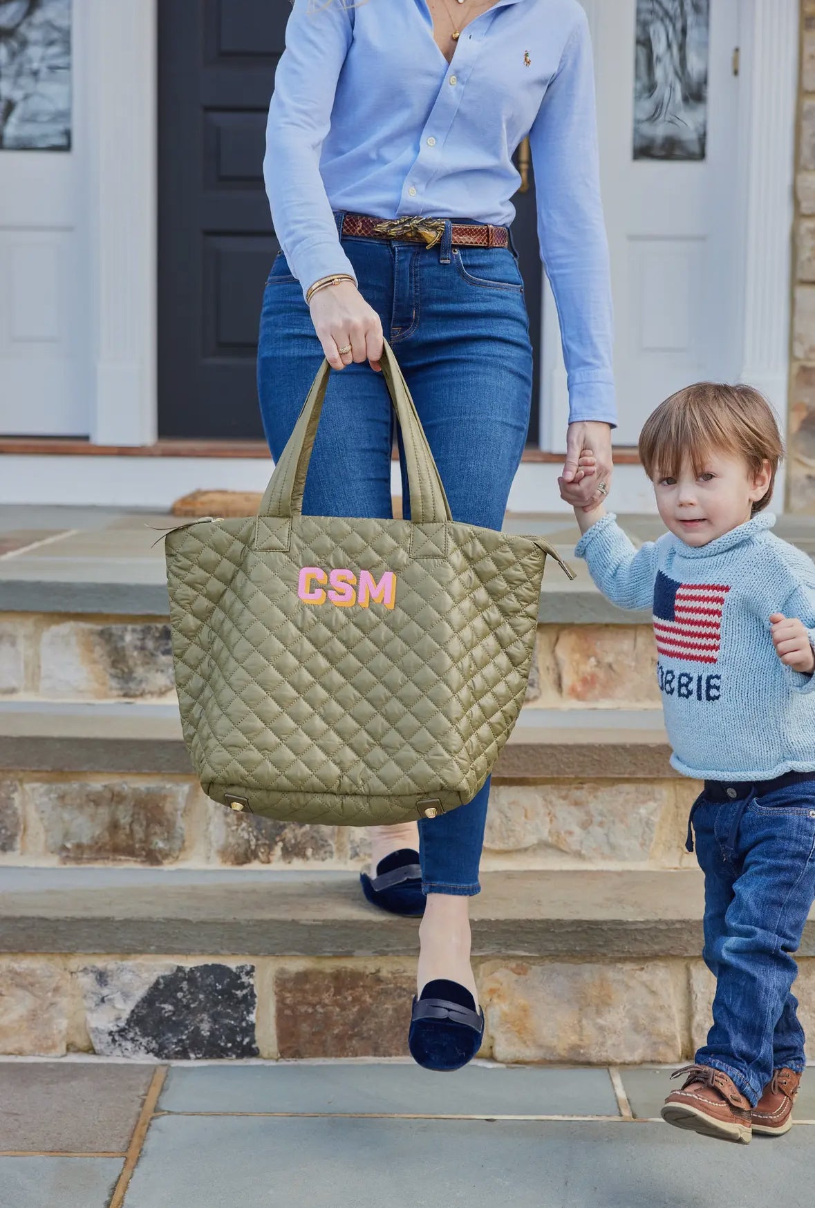 Personalized quilted tote combining practicality and style. Features a unique quilted design and customizable personalization, making it a one-of-a-kind accessory for any occasion. Stay organized and chic with this must-have tote