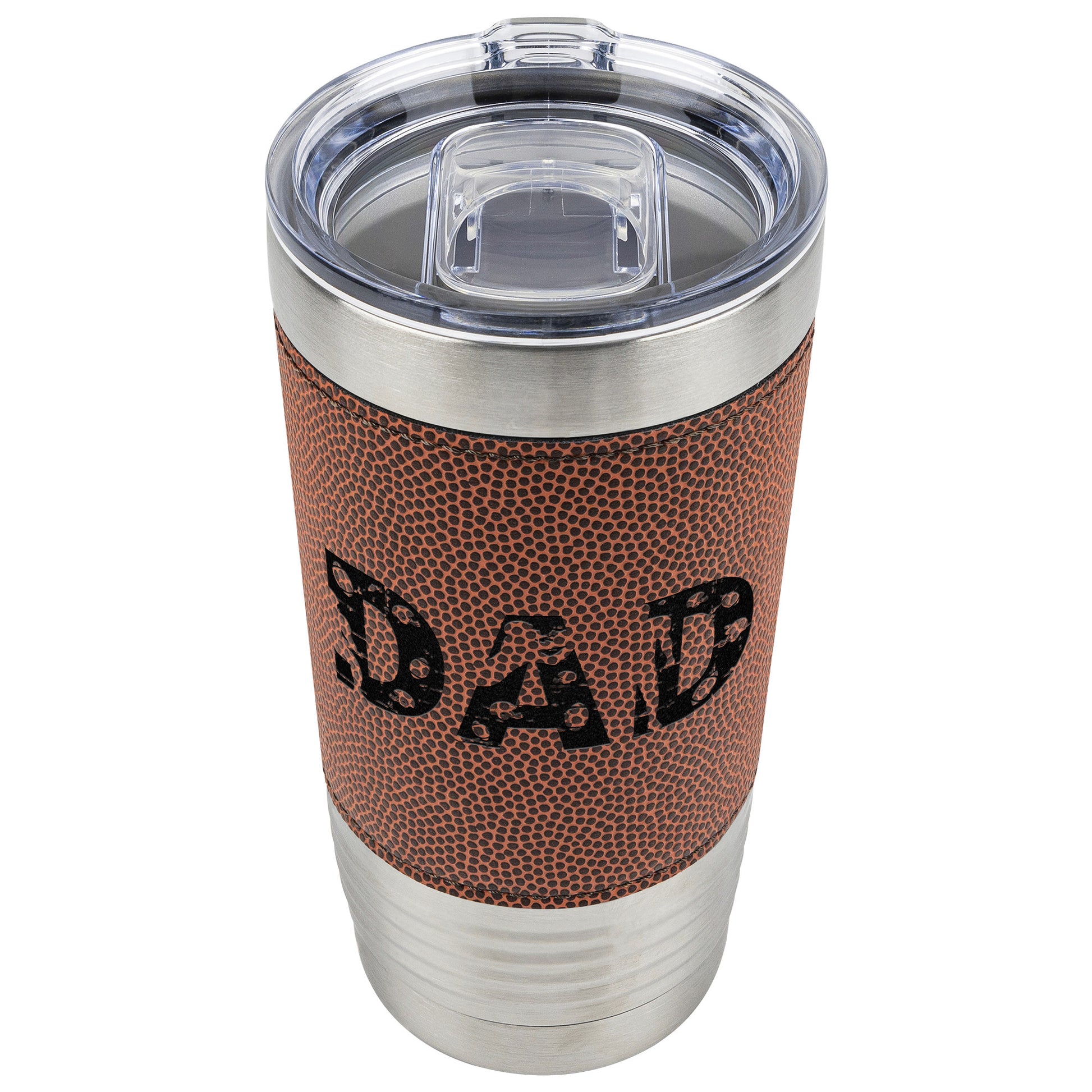 20oz insulated tumbler, double-walled stainless steel, keeps drinks cold or hot, perfect for tailgating, fits cupholders, snap-on lid, BPA-free, easy handwash, upgrade from plastic cups, ideal for game days, road trips, or long stadium lines.