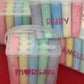 Personalized chalk bucket with 20 pieces of non-toxic chalk, featuring a handle and optional chalk holder. Ideal for outdoor fun or classrooms, easy to clean with water. Includes custom label and wrapping. Perfect for party favors or gifts.