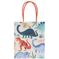 Dinosaur Kingdom Party Bags with Colorful Dinosaur Illustrations and Twisted Paper Handles, Perfect for Party Favors, Pack of 8, 5 x 6 x 3 Inches.
