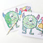 Paint With Water Valentine Cards: 18 vibrant, interactive cards with painting tools for a fun and creative Valentine's gift. Featuring a friendly monster with balloons!