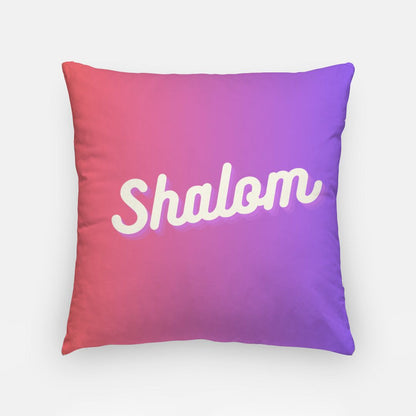 Shalom Happy Hanukkah Pillow, 18”x18” of Premium Luxe material with 'Shalom' design. Soft, cozy, easy to clean with removable case. Perfect for Hanukkah decor or holiday comfort. Machine washable for easy care, adds festive cheer to any room.