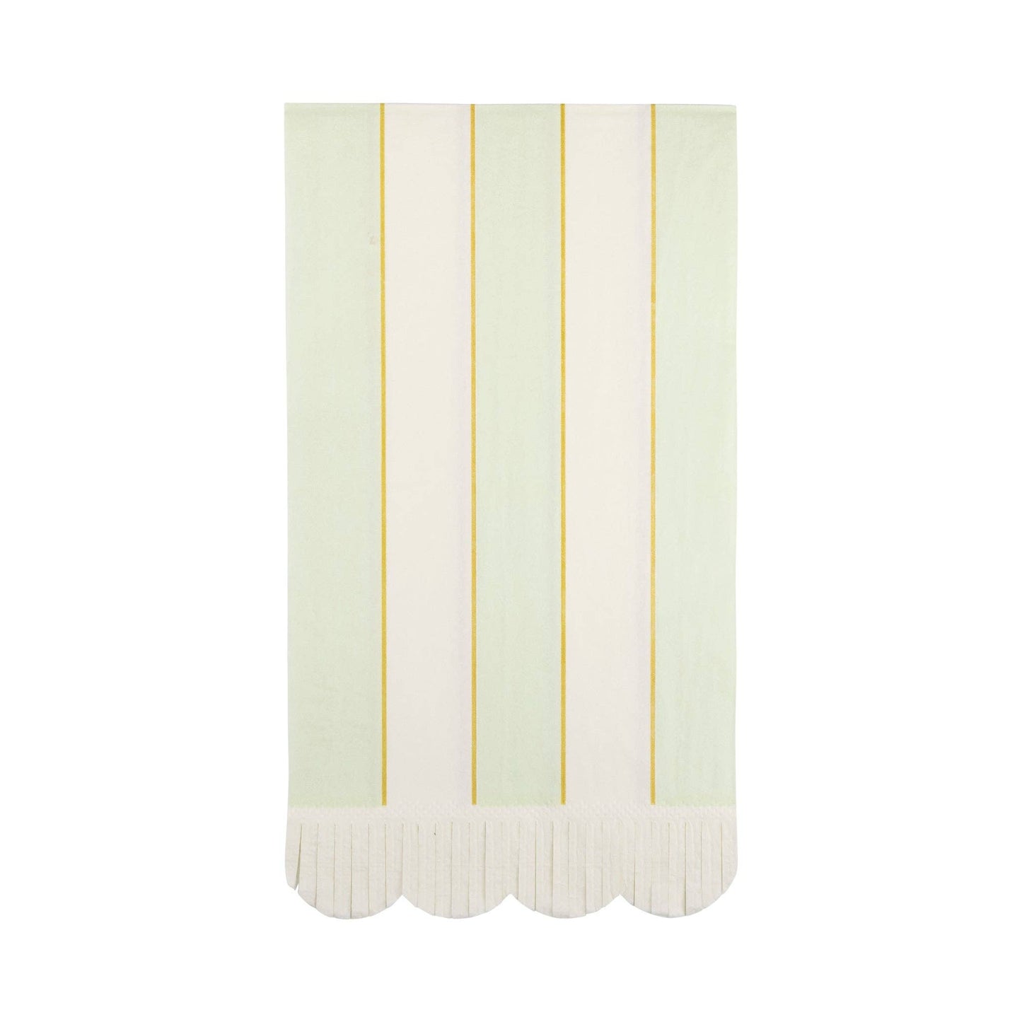 Guest Napkin Set – 18 napkins (4.25"x7.75"), 3 designs with striped & fringe trim, perfect for spring gatherings.