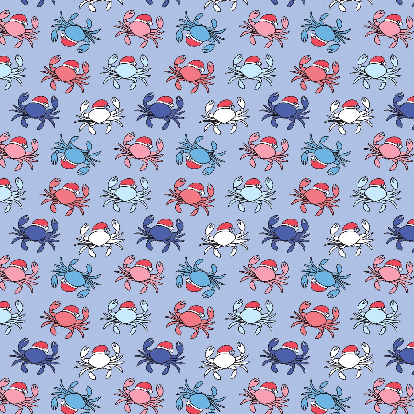 “Holiday Santa Crabs” 🎄 Wrapping Paper Roll