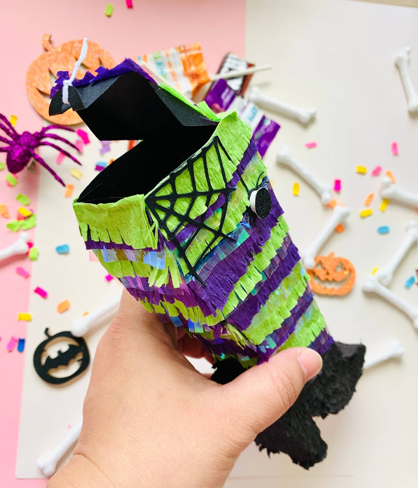 Halloween Decoration, Halloween Mini Pinata, Witch Stockings, Witch Mini Piñata, Halloween, Fiesta Halloween, Halloween Inside Decor