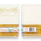 Interactive Christmas dinner party place cards with mini gold pencils, designed to spark holiday conversations and memories. Set of 8 foil-printed flat cards (4"x3.75") in a clear box, perfect for seating arrangements and table decor during festive gatherings.