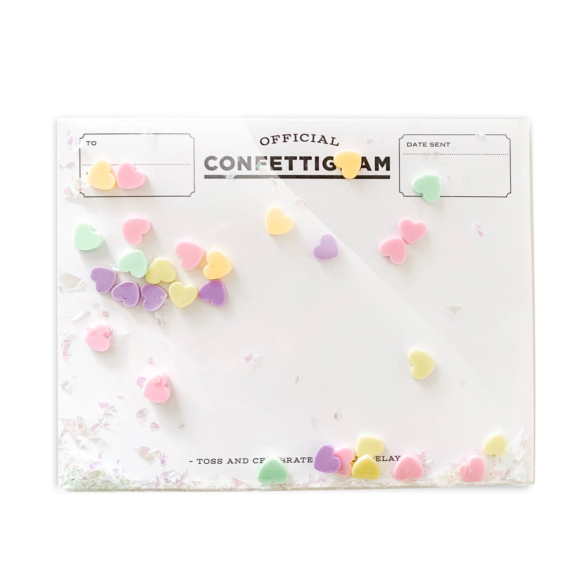 Confettigram: Send a sweet, love-filled telegram with hand-mixed confetti shaped like classic sweethearts candies. Fun, unique, and perfect for Valentine's Day!