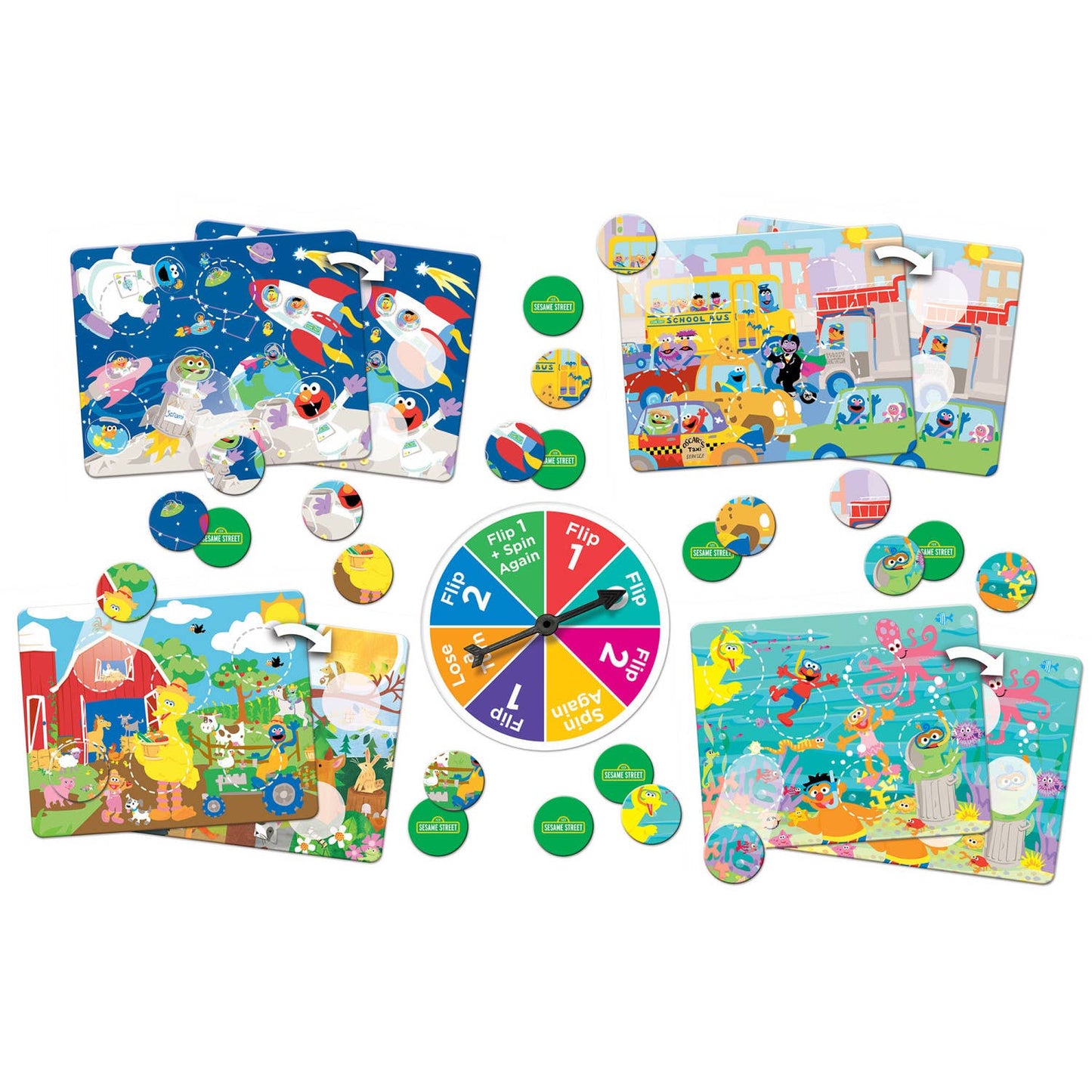 MasterPieces Sesame Street Spot the Dot Game for kids 3+, matching colors, shapes & patterns.