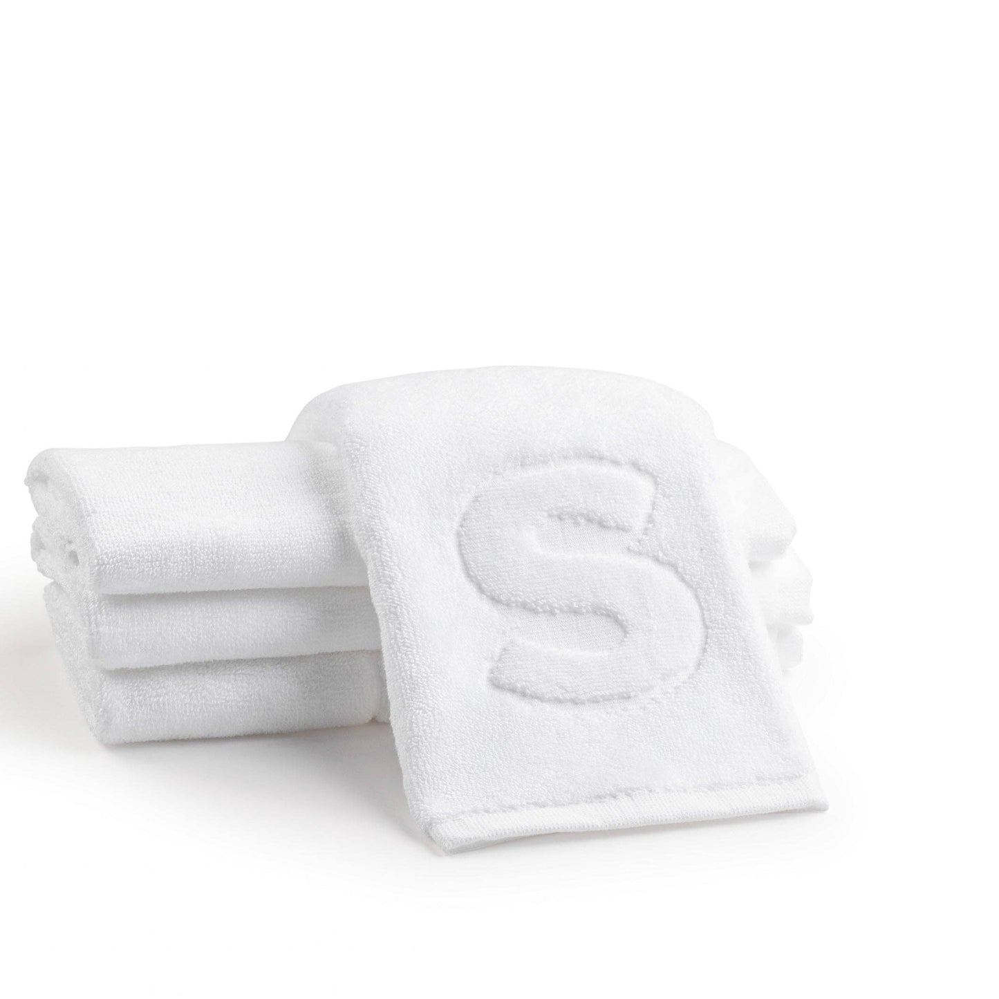 Elegant cotton finger towels with embossed initials, perfect for any room, gift-ready.