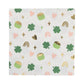 Set of 18 Lucky Charm Cocktail Napkins – 5"x5", shaped with gold foil, perfect for St. Patrick's Day celebrations.