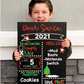 Custom Printed Chalkboard with Reusable Template for Filling in Categories, 12 in. x 16 in., Easy to Clean and Perfect for Chalk or Chalk Markers. Frame Not Included.