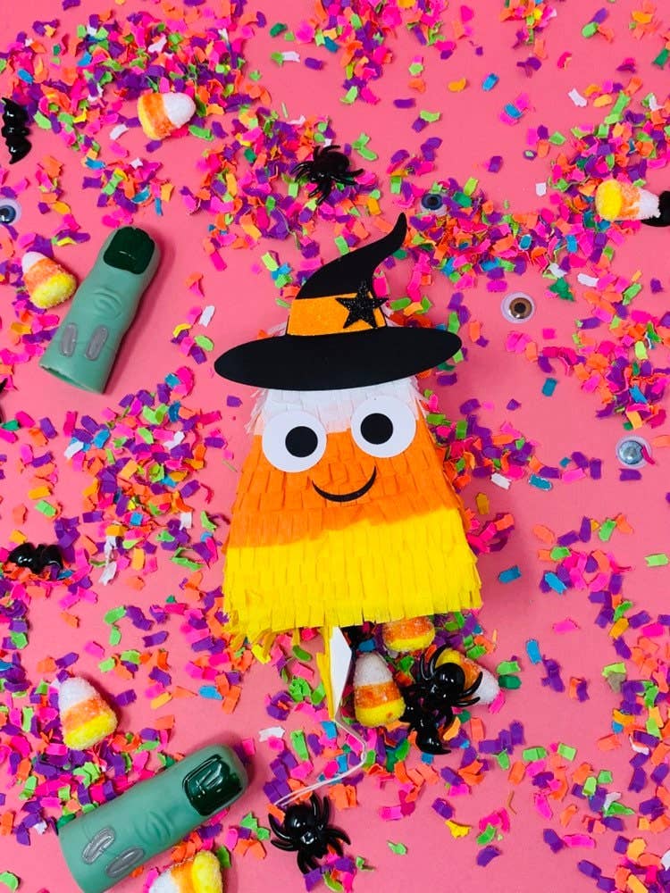 Whimsical Halloween Candy Corn Mini Piñata Decoration