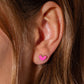 14k gold plated pink enamel stud earrings, hypoallergenic and lightweight, perfect for gifts and everyday glam.